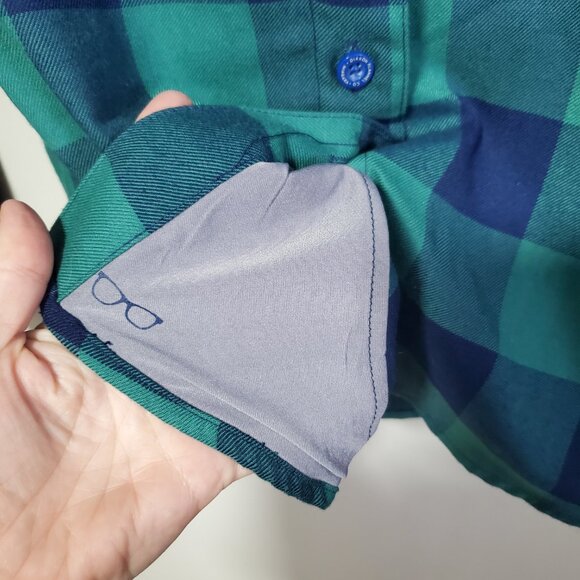 DIXXON Niagara Flannel Shirt Plaid Button Up Grunge Blue Green Women's Small - Picture 7 of 13